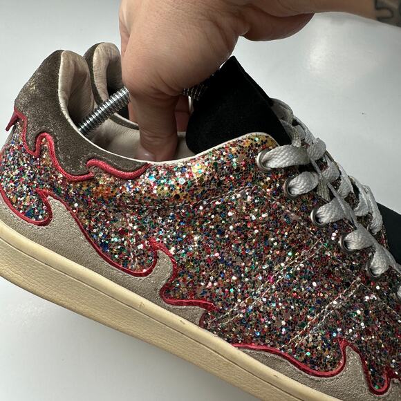 Isabelle Marant Etoile Glitter Flame Leather Sneakers - Picture 4 of 6